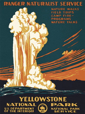 Yellowstone National Park - Geyser Poster - National Park Service Poster