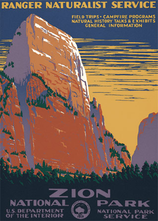 Zion National Park -  National Park Service Poster