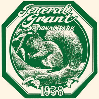 General Grant National Park Window Sticker - 1938 - Squirrel