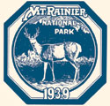 Mt. Rainier National Park Window Sticker - 1939 White Tailed Deer