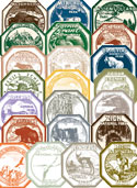 Complete Set of Historic Park Window Stickers - All 22