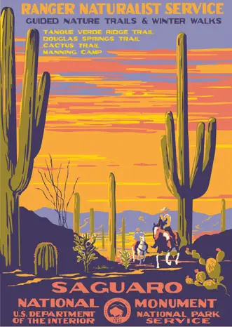 H22KZ29b ハワード・ベーレンス ルガーノ・コーストライン アートポスター Saguaro National Monument - Ranger Doug's Enterprises